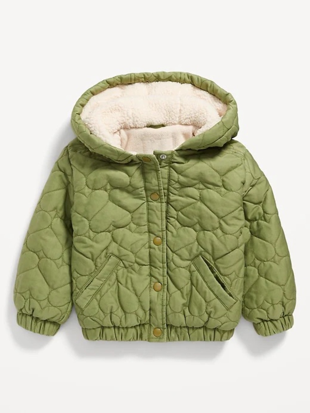 Old Navy Green Quilted Hooded Puffer Jacket for Kids